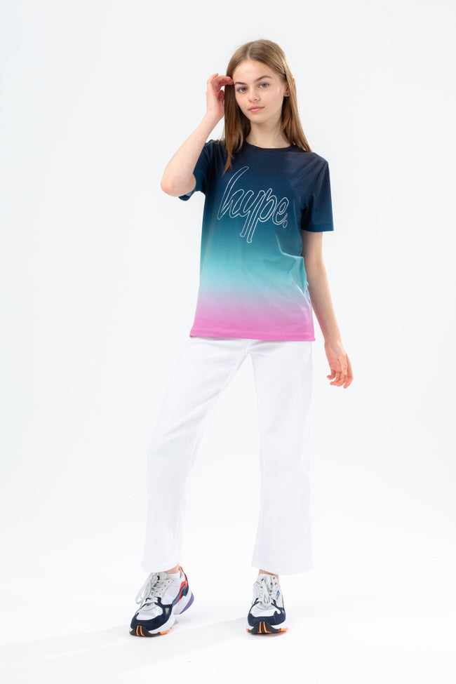 HYPE GIRLS PARADISE FADE GLITTER T-SHIRT