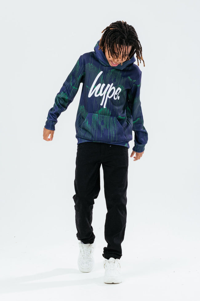 HYPE BOYS GREEN MINIMAL DRIP HOODIE