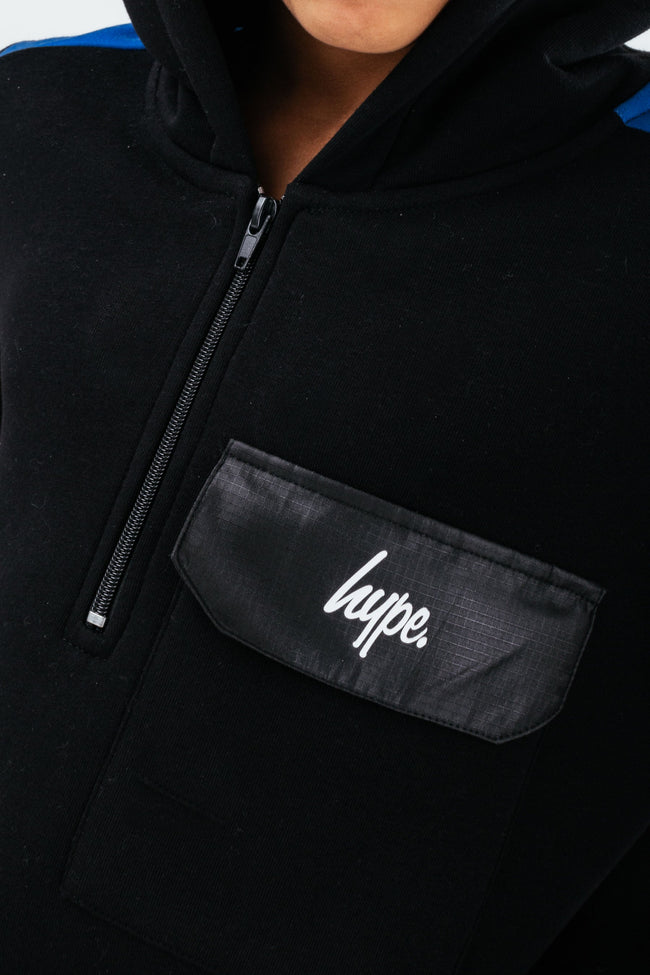 HYPE BOYS BLACK FLASH HALF ZIP HOODIE