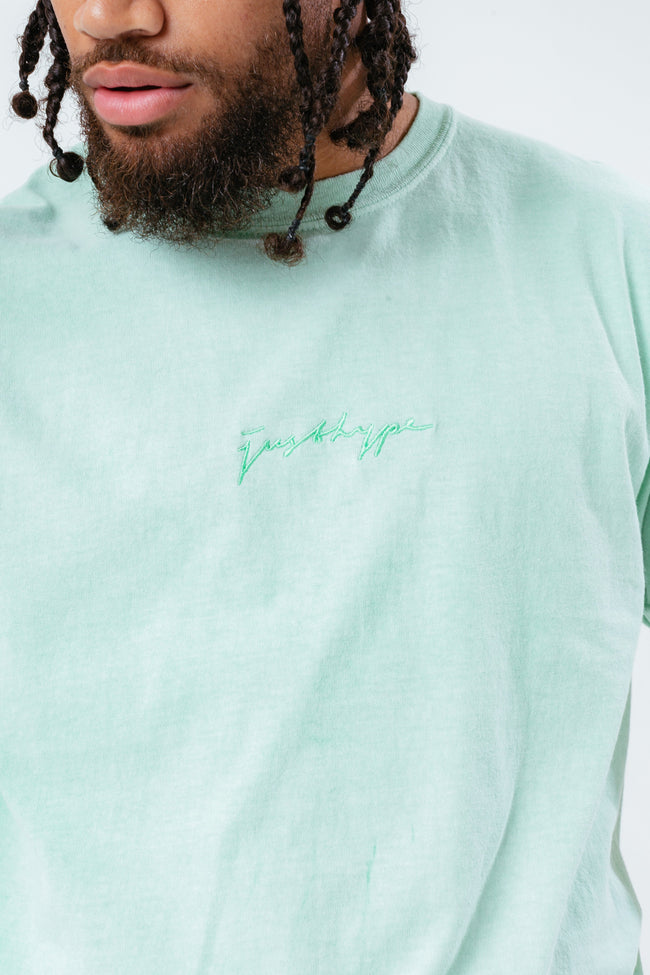 HYPE MINT SCRIBBLE LOGO EMBROIDERY MEN'S T-SHIRT