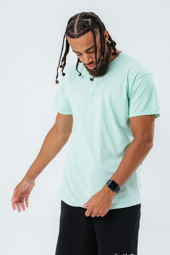 HYPE MINT SCRIBBLE LOGO EMBROIDERY MEN'S T-SHIRT