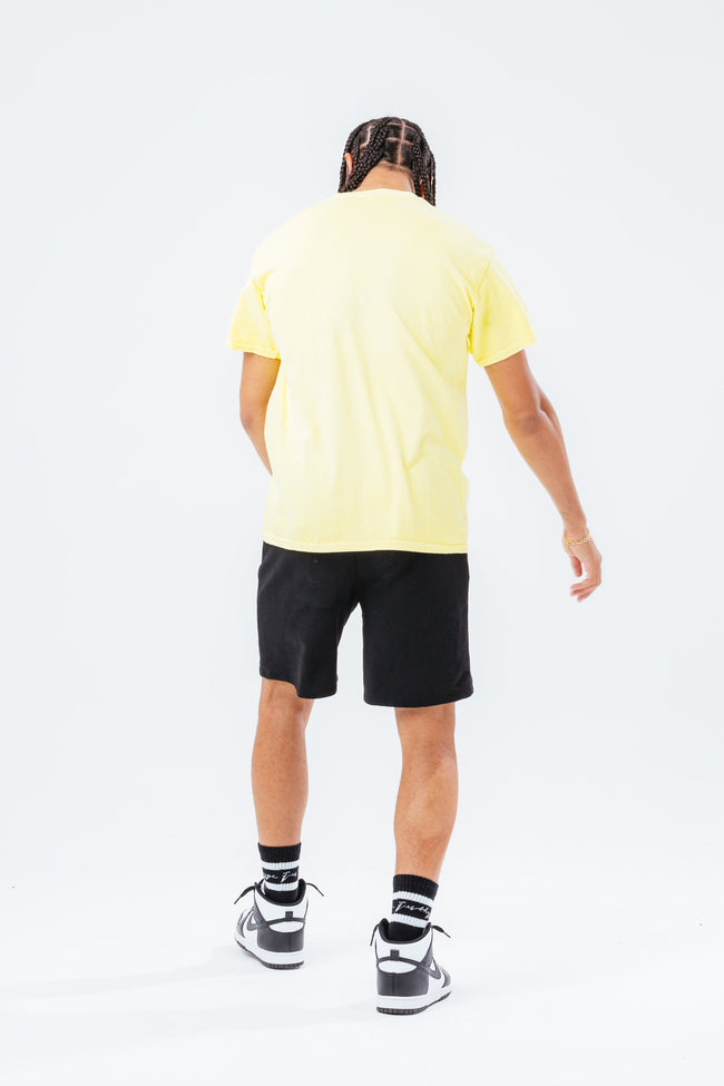 HYPE YELLOW SCRIBBLE LOGO EMBROIDERY MEN'S T-SHIRT