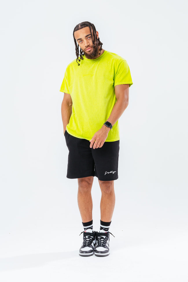 HYPE LIME SCRIBBLE LOGO EMBROIDERY MEN'S T-SHIRT