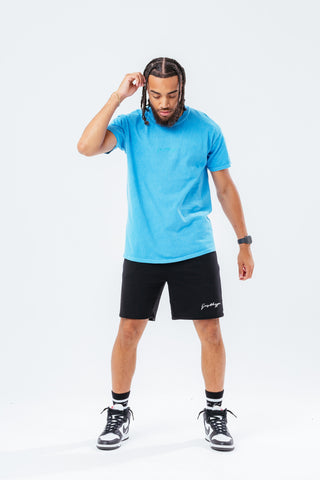 HYPE BLUE SCRIBBLE LOGO EMBROIDERY MEN'S T-SHIRT