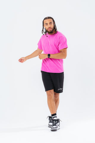 HYPE PINK SCRIBBLE LOGO EMBROIDERY MEN'S T-SHIRT