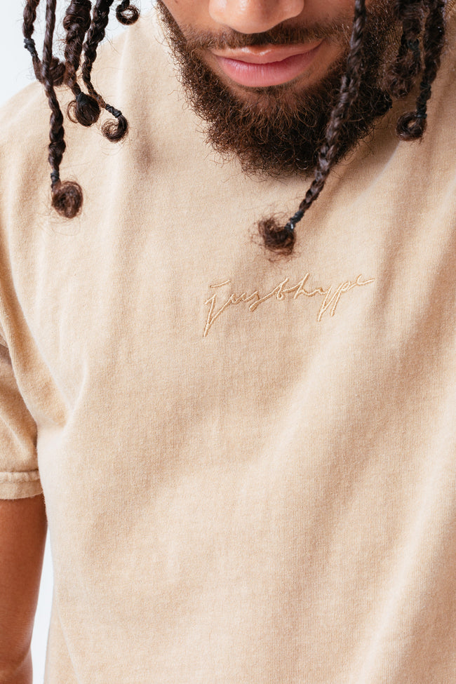 HYPE SAND SCRIBBLE LOGO EMBROIDERY MEN'S T-SHIRT