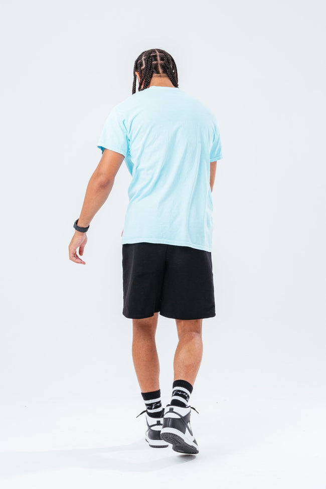 HYPE PALE BLUE SCRIBBLE LOGO EMBROIDERY MEN'S T-SHIRT