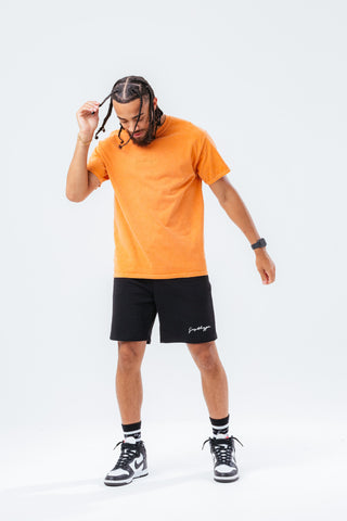 HYPE ORANGE SCRIBBLE LOGO EMBROIDERY MEN'S T-SHIRT