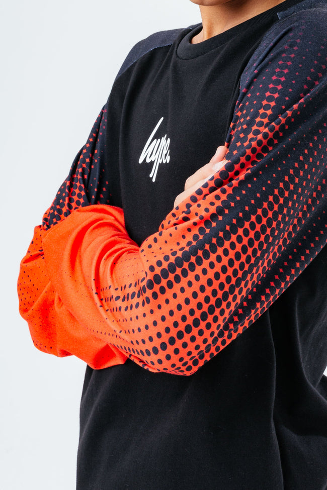 HYPE RED FADE SLEEVE BOYS L/S T-SHIRT