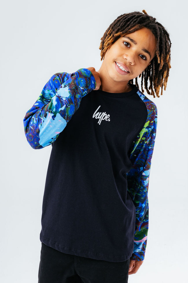 HYPE BLUE SPLATTER BOYS L/S T-SHIRT