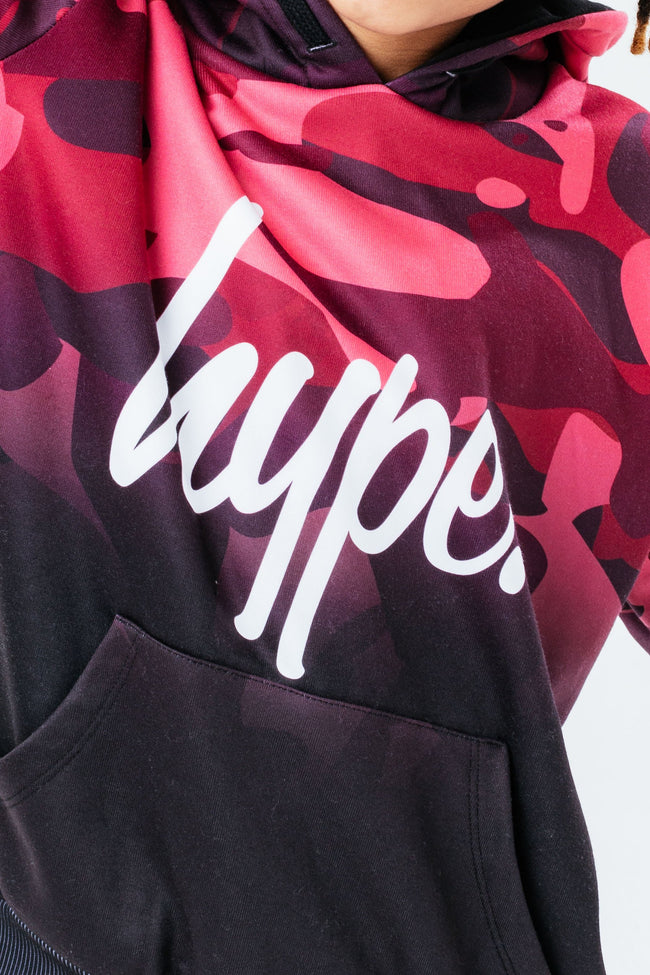 HYPE RED CAMO FADE BOYS HOODIE