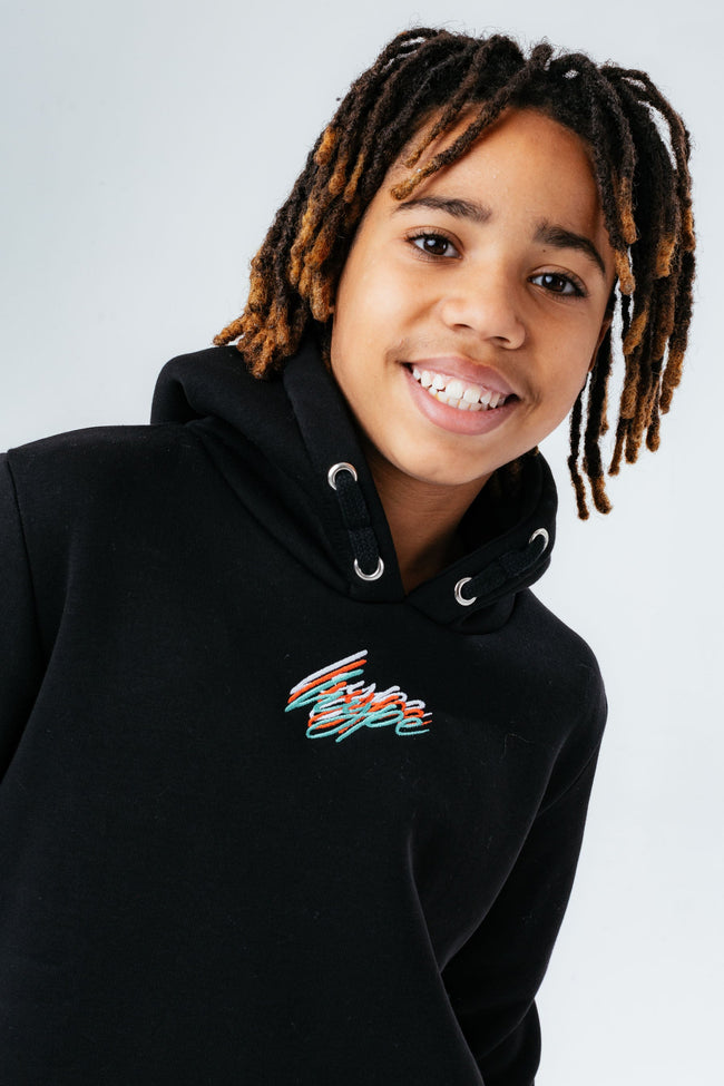 HYPE BLACK MULTI SCRIBBLE BOYS HOODIE