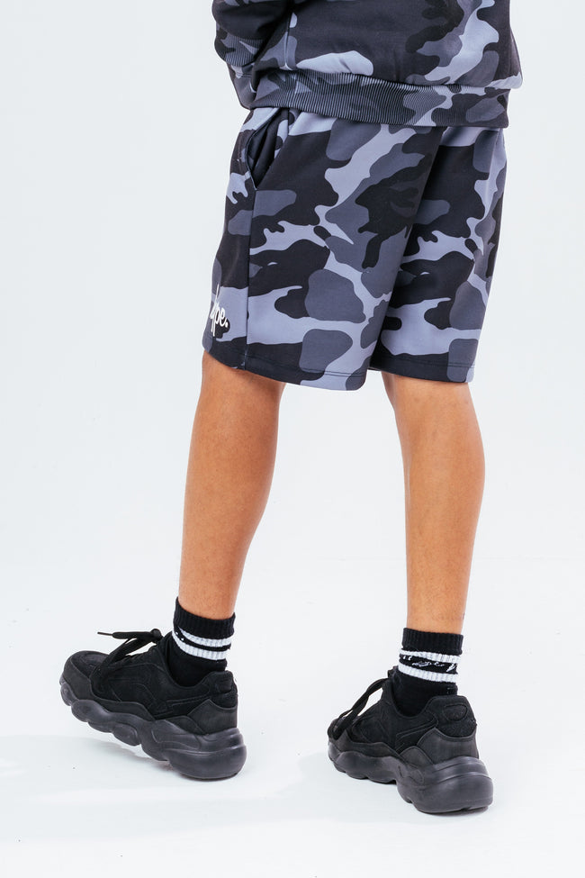 HYPE GREY CAMO SWEAT BOYS SHORTS