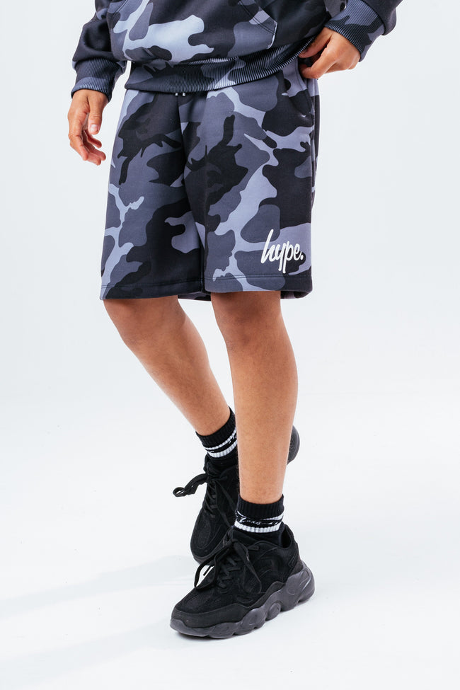 HYPE GREY CAMO SWEAT BOYS SHORTS