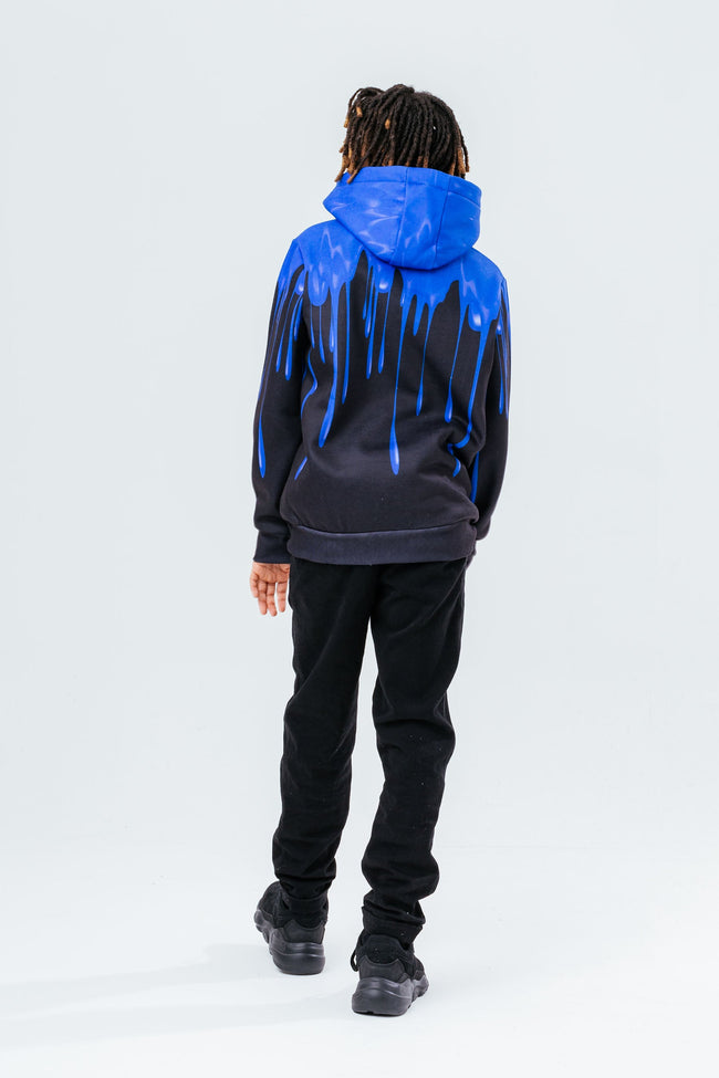 HYPE BOYS BLACK BLUE DRIP SCRIPT HOODIE