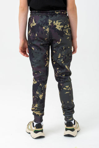 HYPE BOYS KHAKI CAMO SCRIBBLE JOGGERS