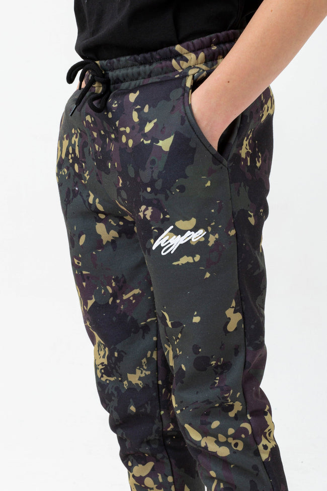 HYPE BOYS KHAKI CAMO SCRIBBLE JOGGERS