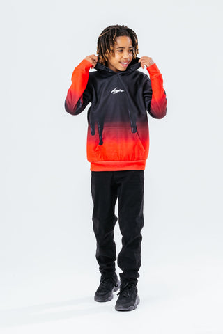 HYPE BOYS BLACK RED FADE SCRIBBLE HOODIE