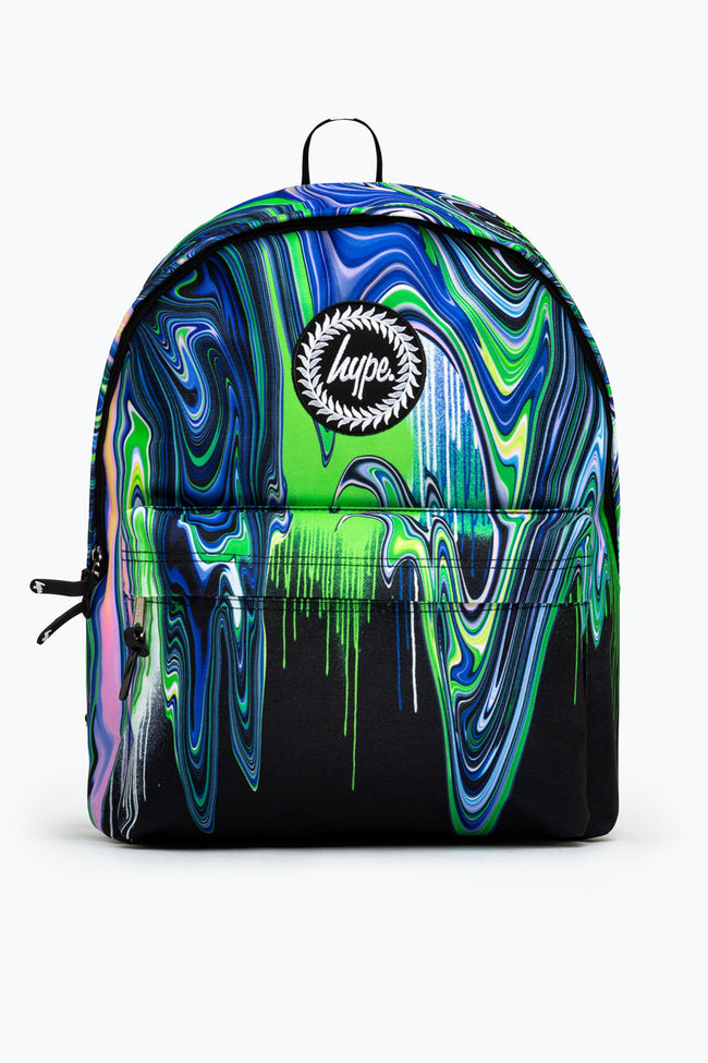 HYPE BLUE & GREEN MARBLE DRIP BACKPACK