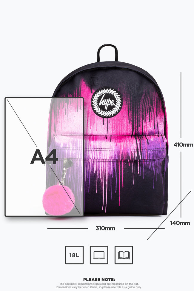 HYPE PURPLE & PINK DRIP BACKPACK