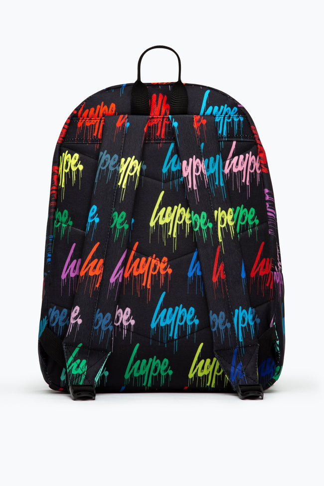 HYPE MULTI COLOURED WALL GRAFFITI DRIP BACKPACK