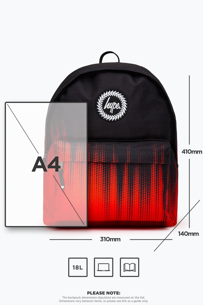 HYPE RED & BLACK HALF TONE FADE BACKPACK