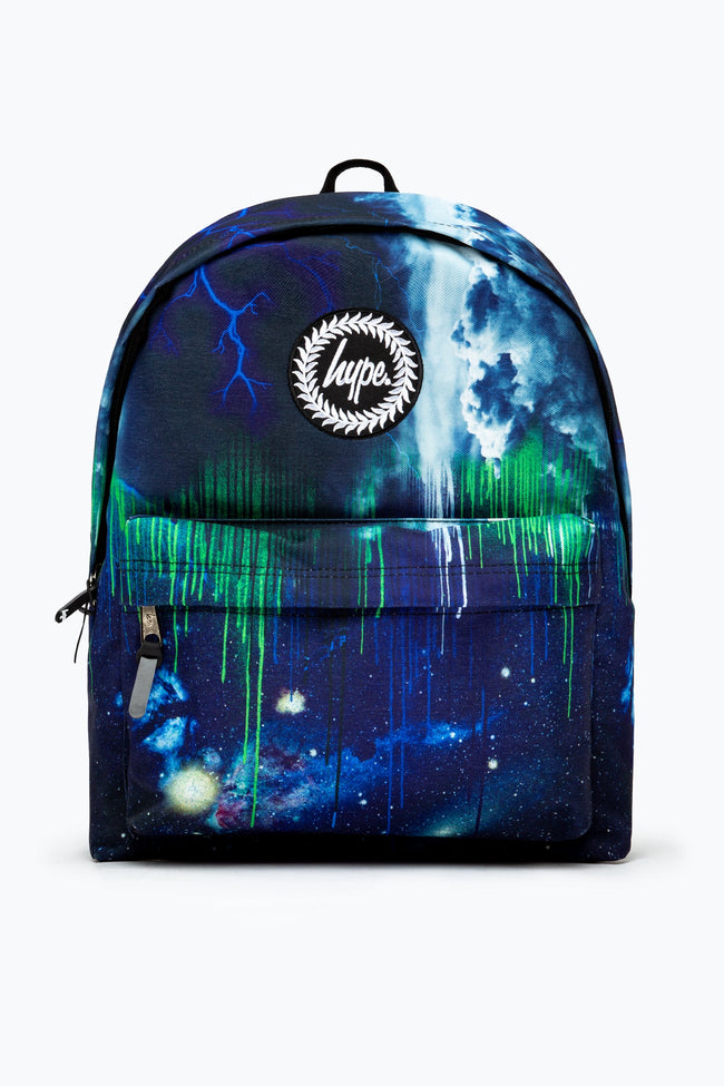 HYPE BLUE & GREEN LIGHTNING DRIP BACKPACK