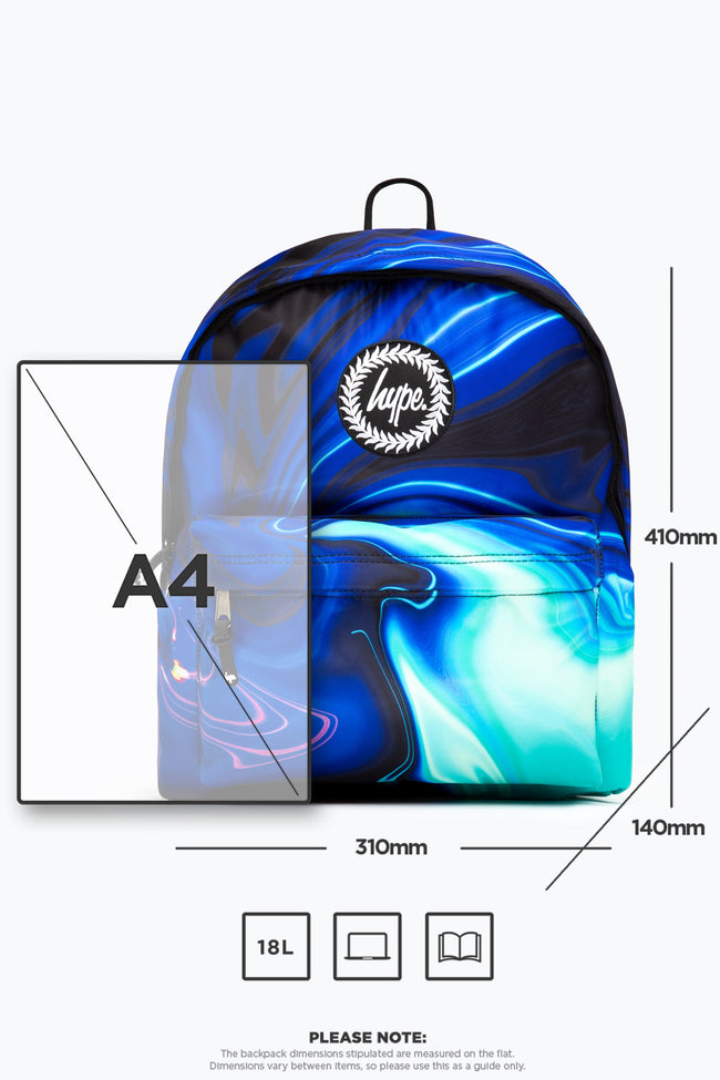 HYPE TEAL & BLUE MARBLE TWIRL BACKPACK