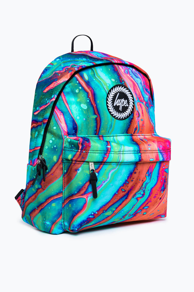 HYPE ORANGE & GREEN OUT OF SPACE MARBLE BACKPACK