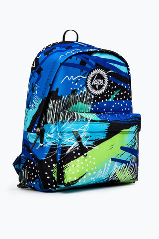 HYPE BLUE & GREEN GEO SCRIBBLE BACKPACK