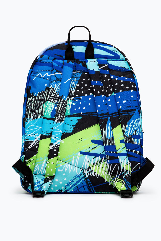 HYPE BLUE & GREEN GEO SCRIBBLE BACKPACK