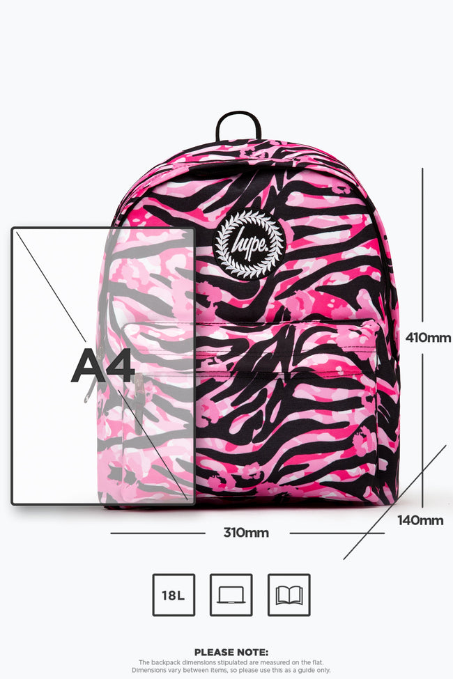 HYPE PINK ZEBRA ANIMAL BACKPACK