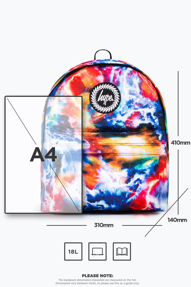 HYPE BLUE & ORANGE LIGHTNING GALAXY BACKPACK