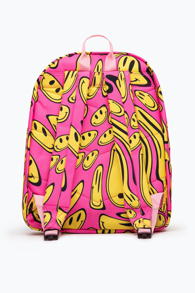 HYPE PINK & YELLOW HAPPY FACE BACKPACK