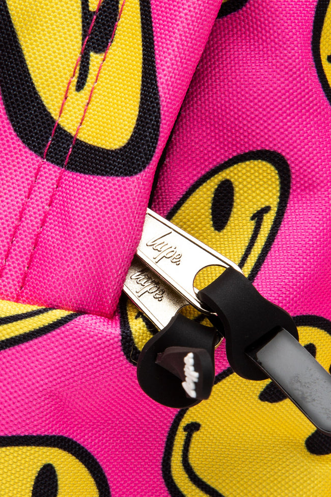 HYPE PINK & YELLOW HAPPY FACE BACKPACK