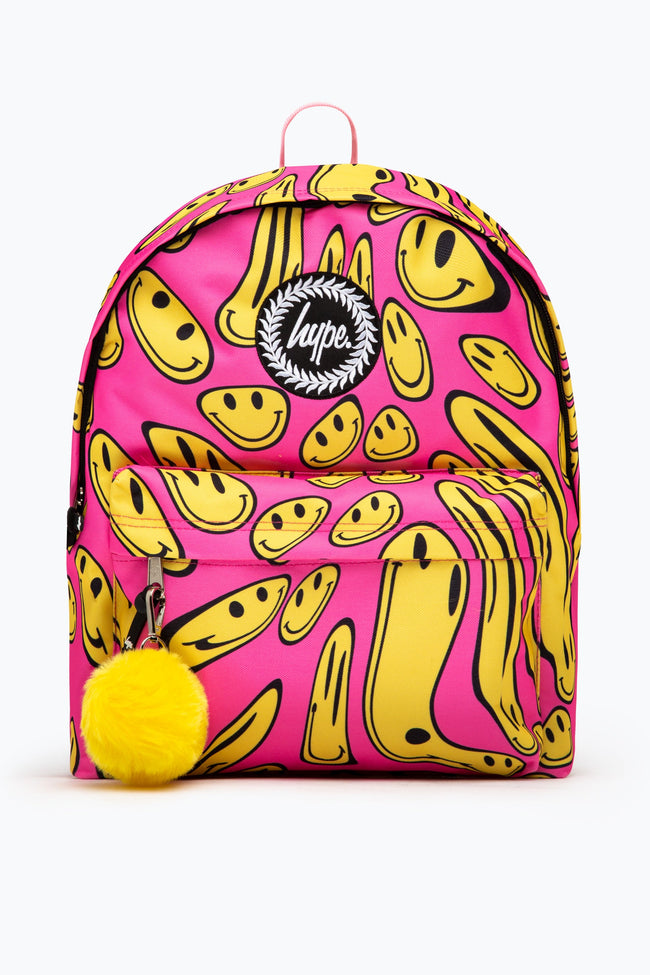 HYPE PINK & YELLOW HAPPY FACE BACKPACK