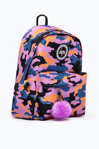 HYPE PURPLE & ORANGE CAMO BACKPACK