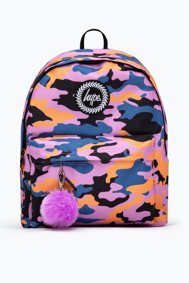 HYPE PURPLE & ORANGE CAMO BACKPACK