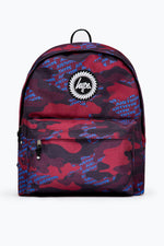 HYPE BURGUNDY & BLUE LOGO CAMO BACKPACK