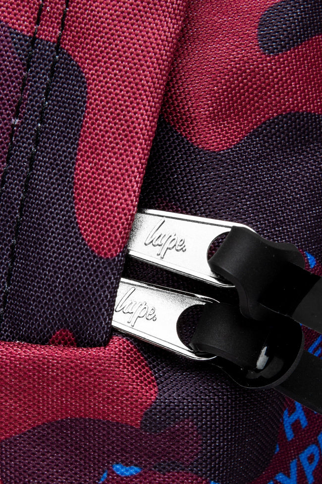 HYPE BURGUNDY & BLUE LOGO CAMO BACKPACK