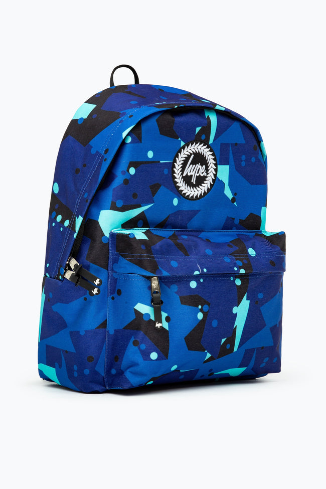 HYPE BLUE & TEAL GEO CAMO BACKPACK