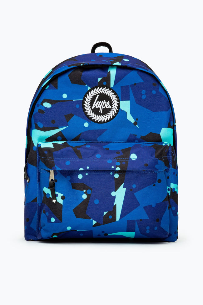 HYPE BLUE & TEAL GEO CAMO BACKPACK