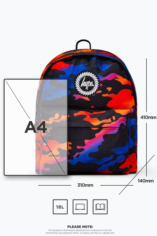 HYPE RED & ORANGE GRADIENT CAMO BACKPACK