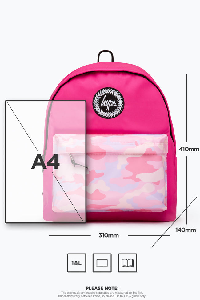 HYPE HOT PINK CAMO POCKET BACKPACK