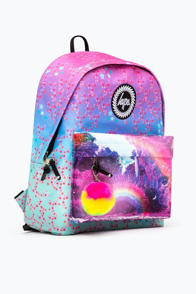 HYPE PINK & BLUE GRADIENT RAINBOW BACKPACK