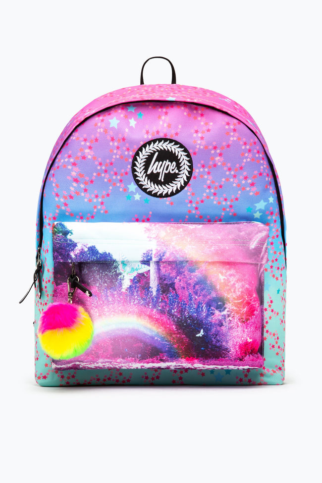 HYPE PINK & BLUE GRADIENT RAINBOW BACKPACK