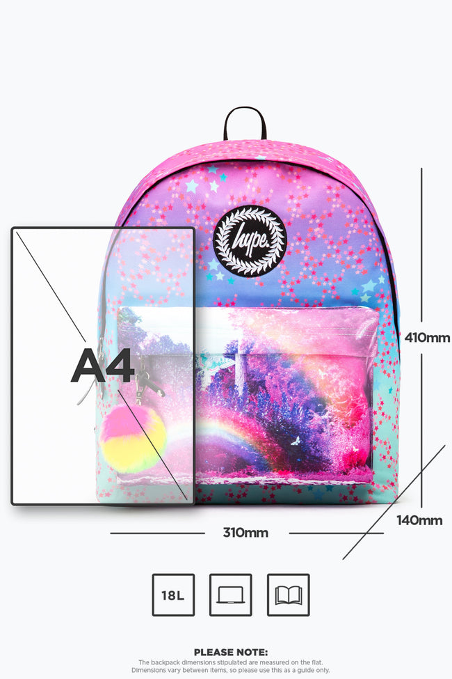 HYPE PINK & BLUE GRADIENT RAINBOW BACKPACK