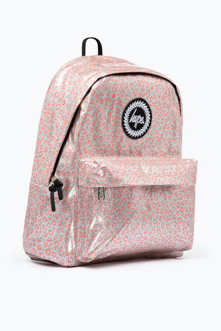 HYPE SILVER GLITTER PINK LEOPARD BACKPACK