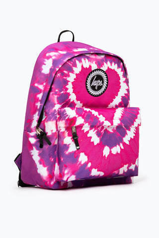 HYPE PINK HEART HIPPY TIE DYE BACKPACK