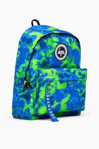 HYPE GREEN & PETROL BLUE TIE DYE BACKPACK